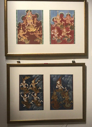 1226-C SOLD Antique Thai Painting from Phra Malai Manuscript-WOVENSOULS-Antique-Vintage-Textiles-Art-Decor