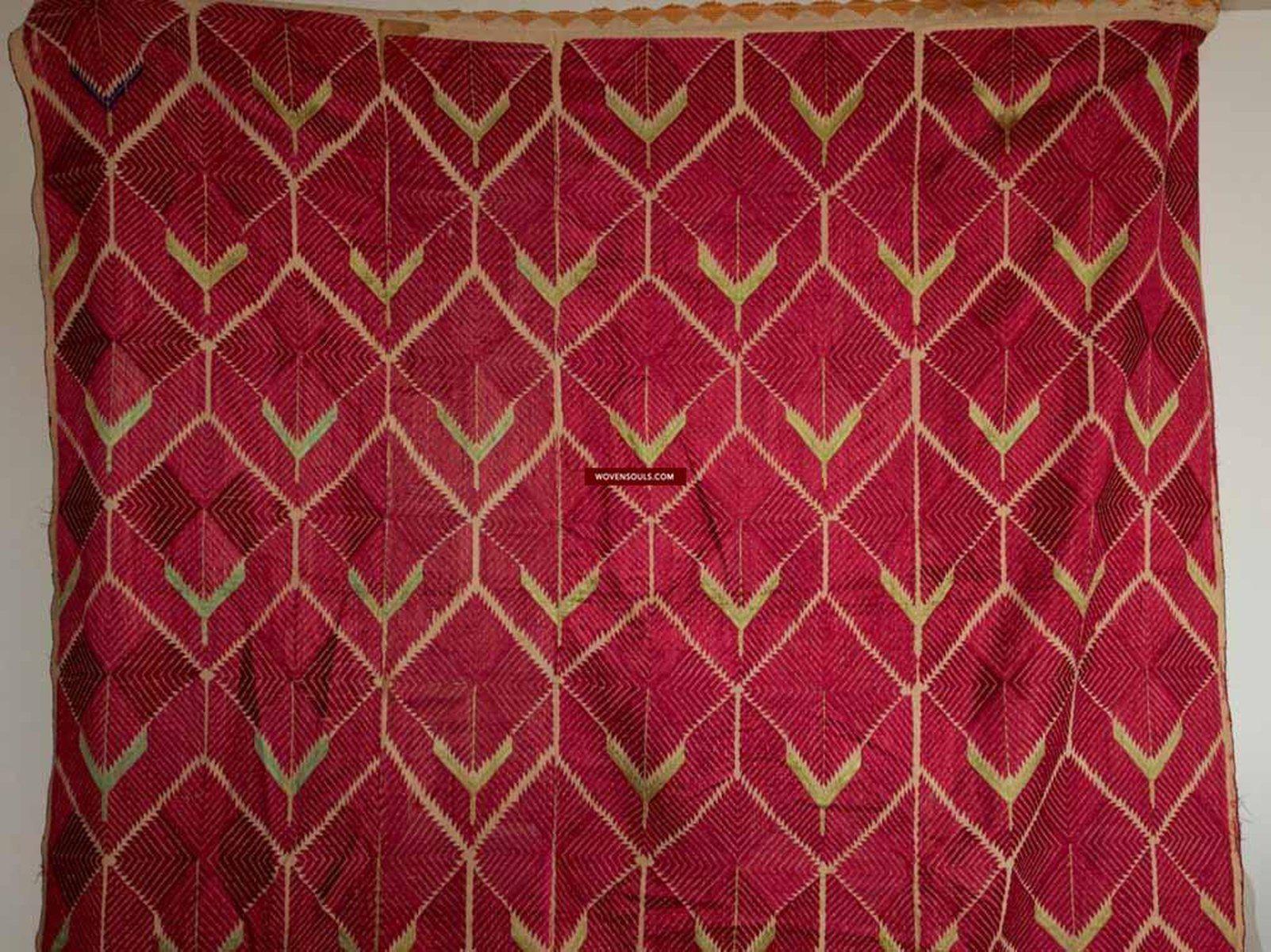 1230 Rare Thirma Bagh Phulkari-WOVENSOULS-Antique-Vintage-Textiles-Art-Decor