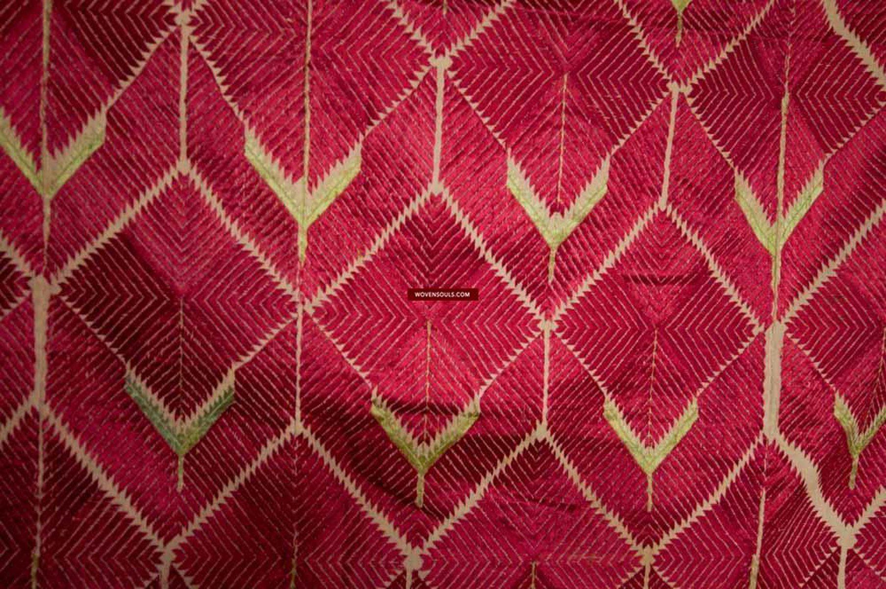 1230 Rare Thirma Bagh Phulkari-WOVENSOULS-Antique-Vintage-Textiles-Art-Decor