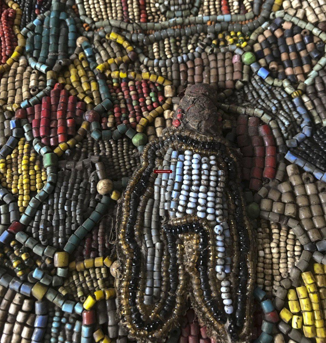 1239 Antique Beaded Yoruba Shango Priest Ceremonial Tunic Masterpiece-WOVENSOULS-Antique-Vintage-Textiles-Art-Decor