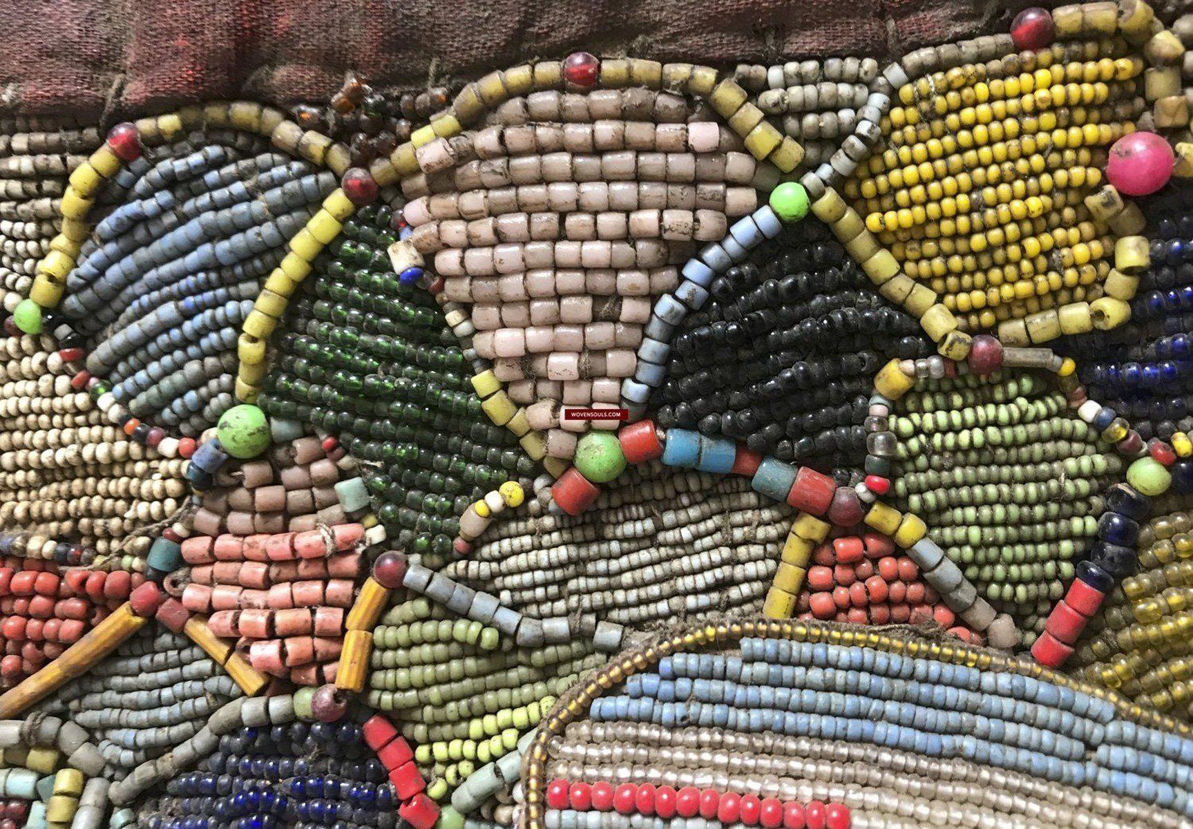 1239 Antique Beaded Yoruba Shango Priest Ceremonial Tunic Masterpiece-WOVENSOULS-Antique-Vintage-Textiles-Art-Decor