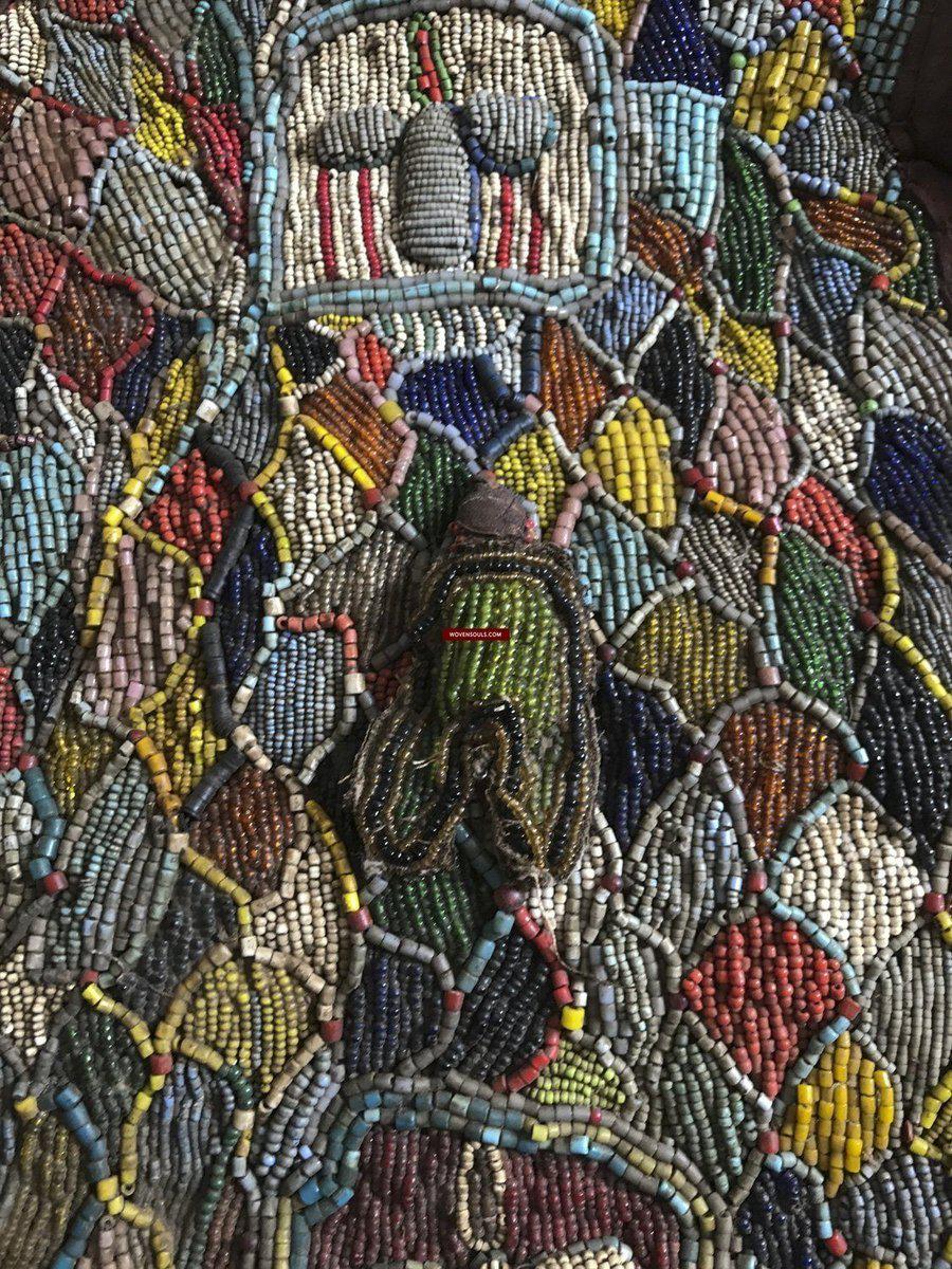 1239 Antique Beaded Yoruba Shango Priest Ceremonial Tunic Masterpiece-WOVENSOULS-Antique-Vintage-Textiles-Art-Decor