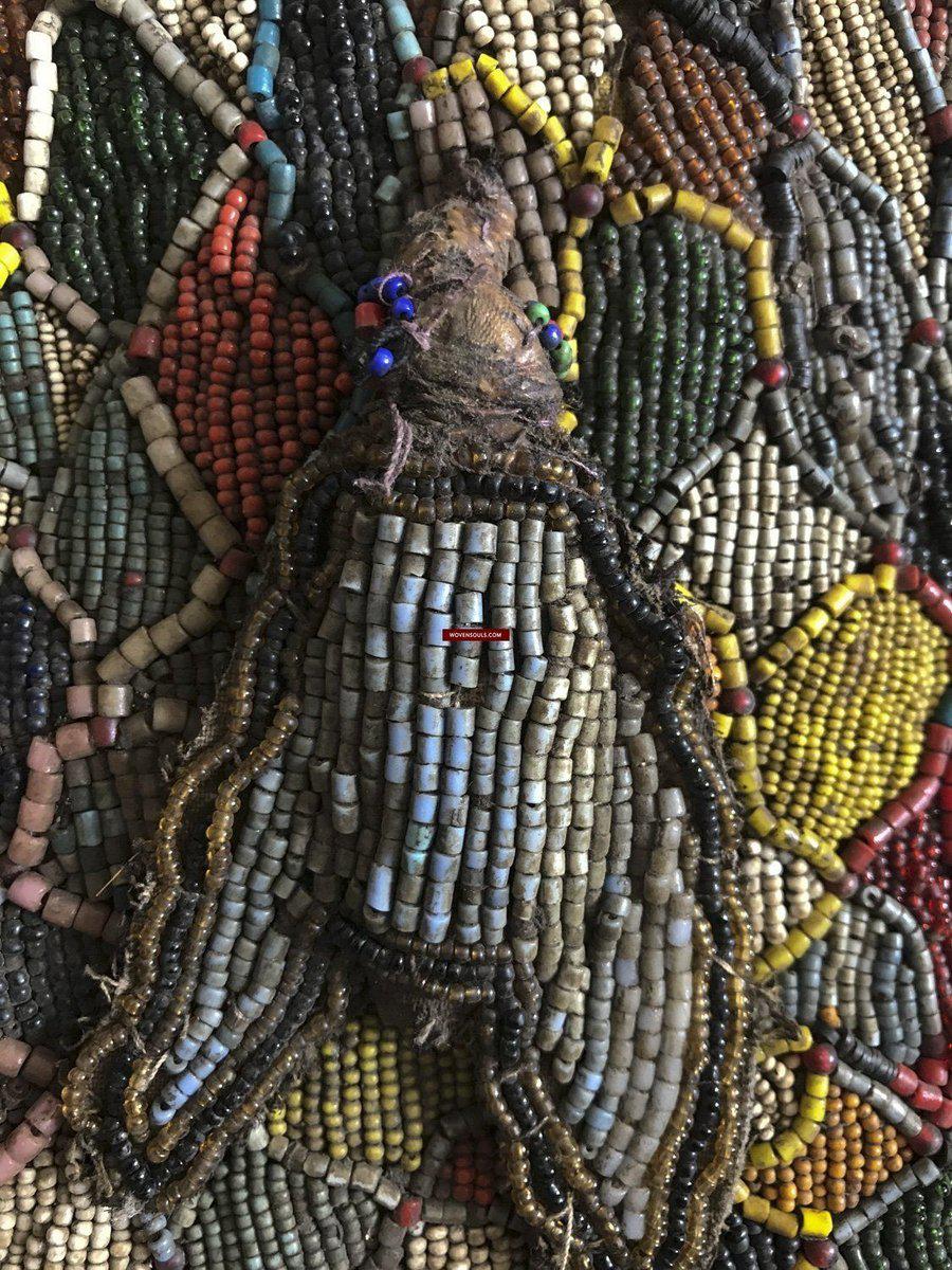 1239 Antique Beaded Yoruba Shango Priest Ceremonial Tunic Masterpiece-WOVENSOULS-Antique-Vintage-Textiles-Art-Decor