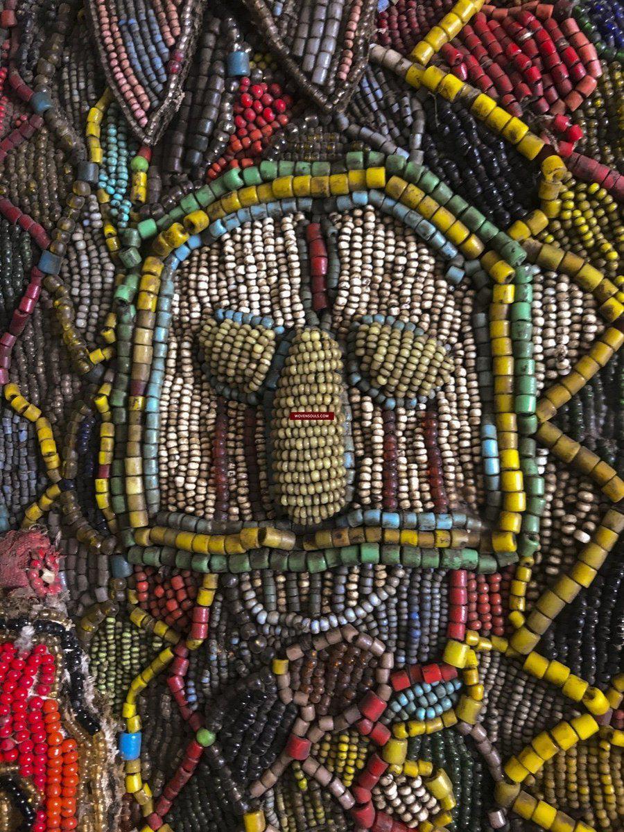 1239 Antique Beaded Yoruba Shango Priest Ceremonial Tunic Masterpiece-WOVENSOULS-Antique-Vintage-Textiles-Art-Decor