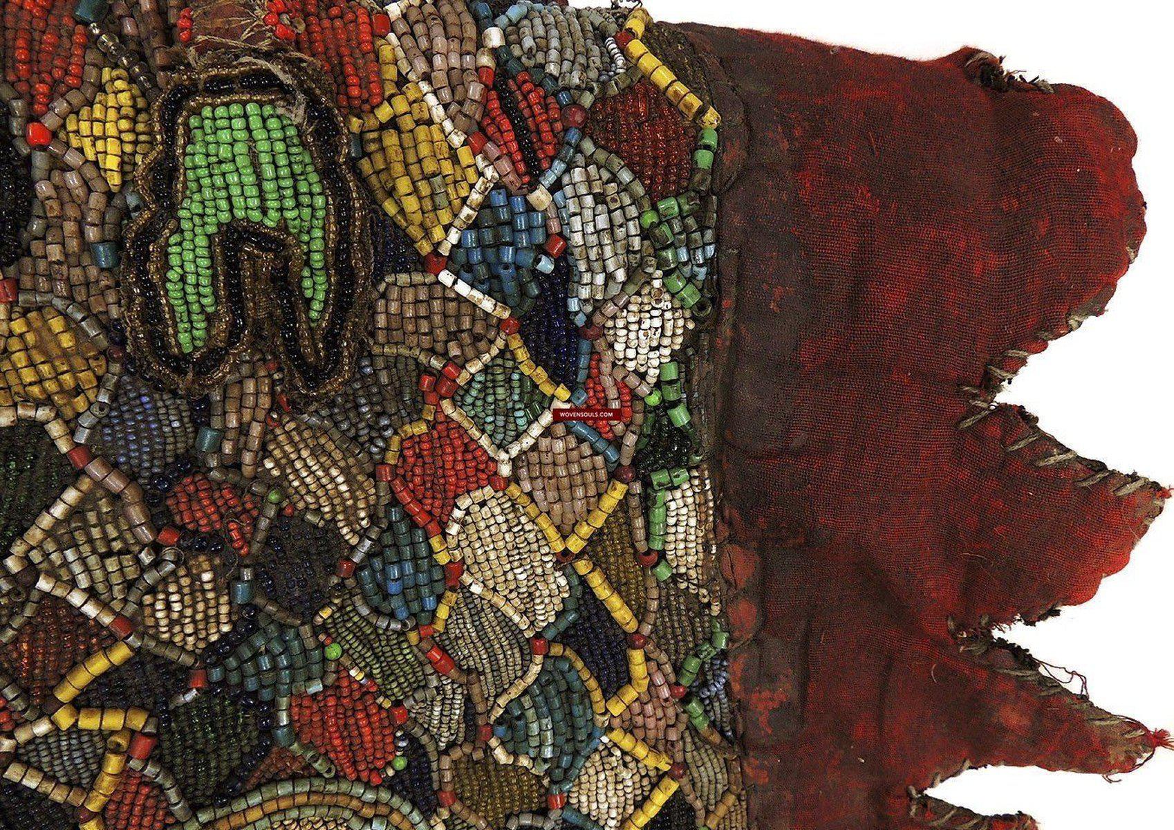 1239 Antique Beaded Yoruba Shango Priest Ceremonial Tunic Masterpiece-WOVENSOULS-Antique-Vintage-Textiles-Art-Decor