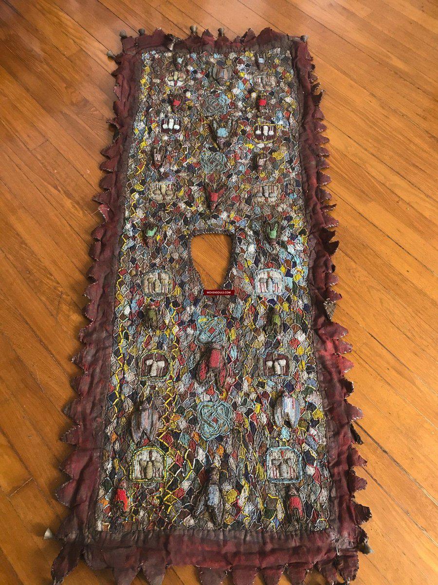 1239 Antique Beaded Yoruba Shango Priest Ceremonial Tunic Masterpiece-WOVENSOULS-Antique-Vintage-Textiles-Art-Decor