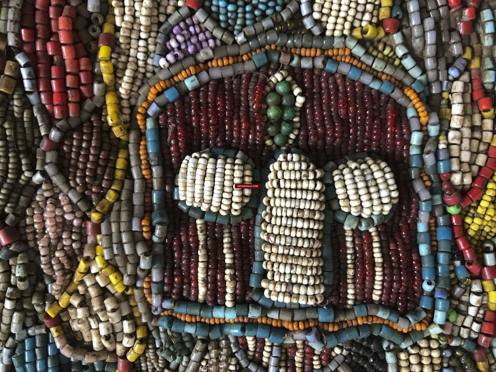 1239 Antique Beaded Yoruba Shango Priest Ceremonial Tunic Masterpiece-WOVENSOULS-Antique-Vintage-Textiles-Art-Decor