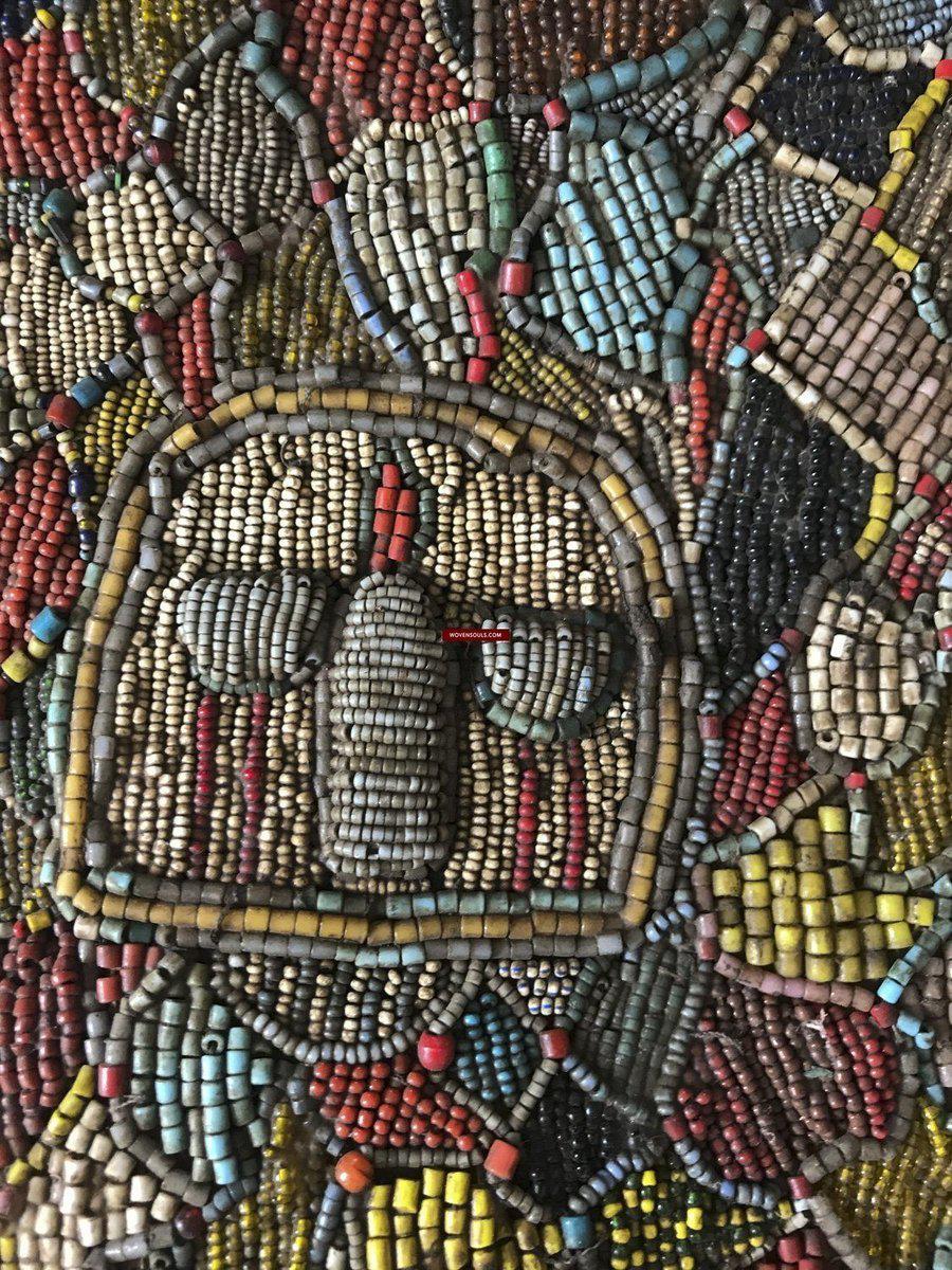 1239 Antique Beaded Yoruba Shango Priest Ceremonial Tunic Masterpiece-WOVENSOULS-Antique-Vintage-Textiles-Art-Decor