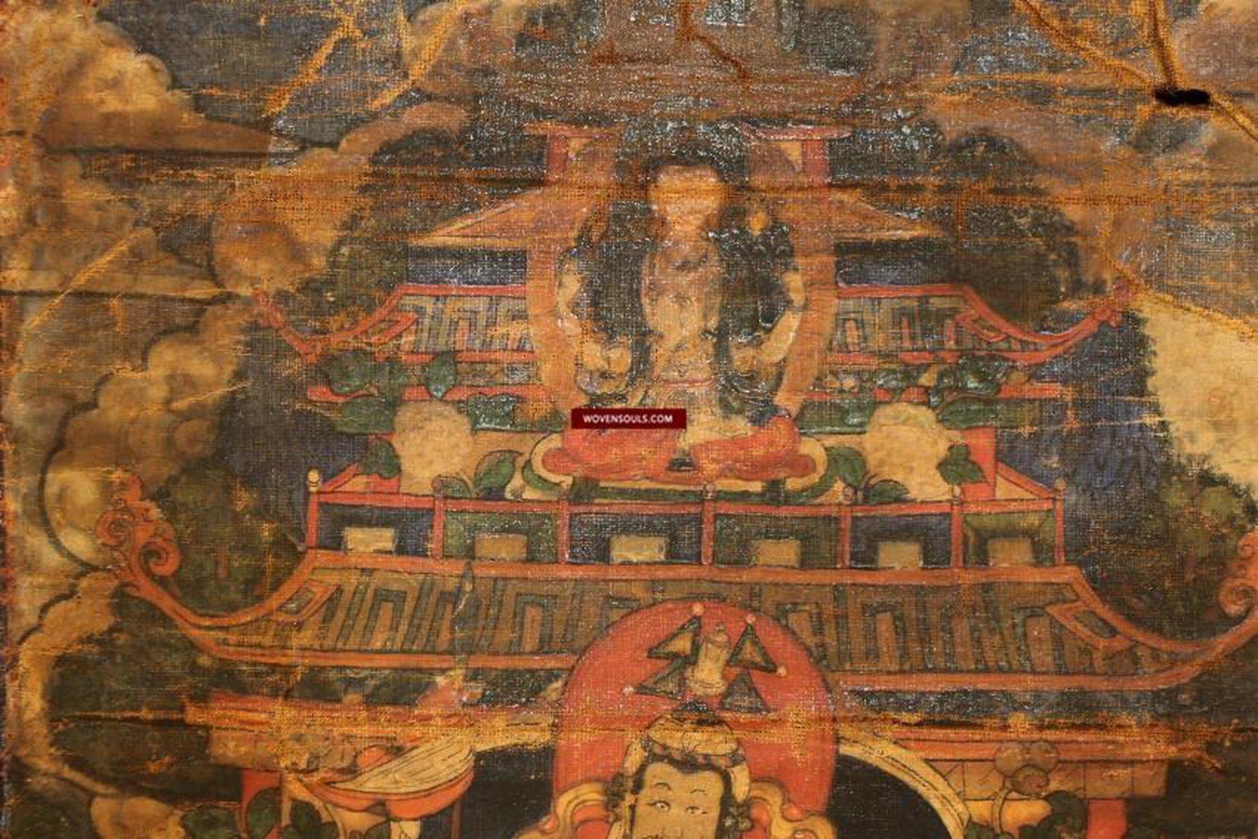 1240 Antique Tibet Thangka - Srongtsen Gampo-WOVENSOULS-Antique-Vintage-Textiles-Art-Decor