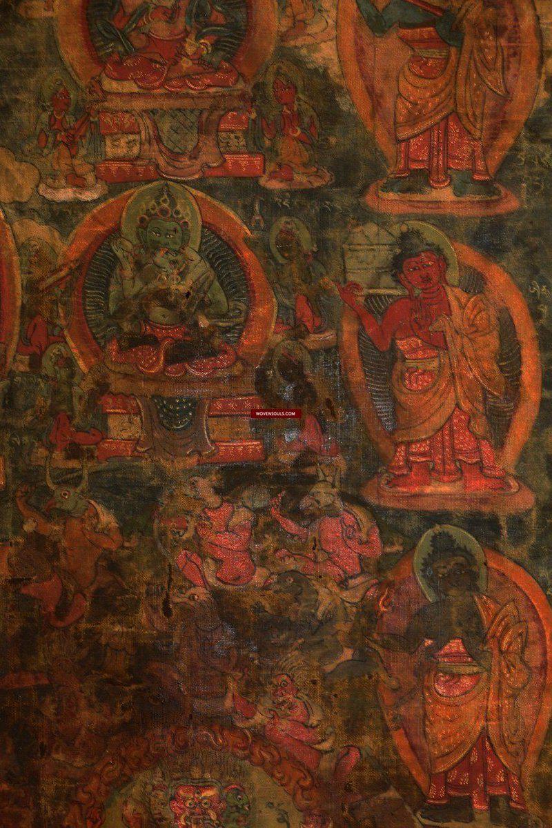 1241 Antique Tibet Thangka - Vajrasattva-WOVENSOULS-Antique-Vintage-Textiles-Art-Decor