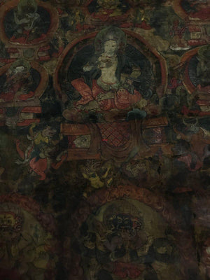 1241 Antique Tibet Thangka - Vajrasattva-WOVENSOULS-Antique-Vintage-Textiles-Art-Decor
