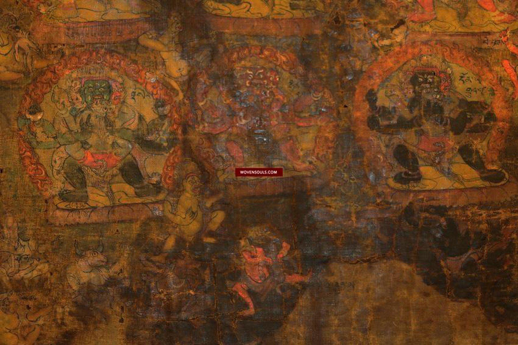 1241 Antique Tibet Thangka - Vajrasattva-WOVENSOULS-Antique-Vintage-Textiles-Art-Decor