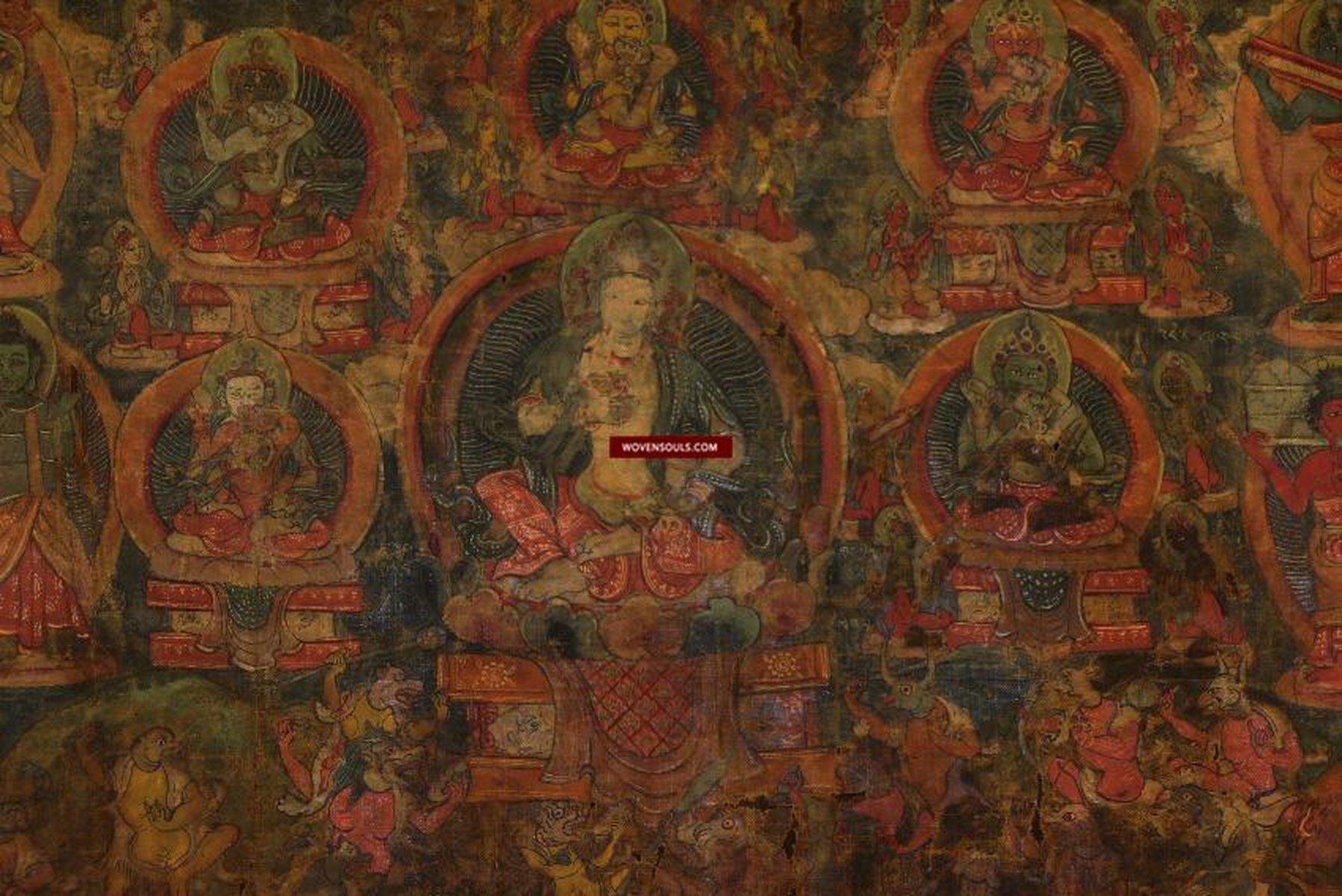 1241 Antique Tibet Thangka - Vajrasattva-WOVENSOULS-Antique-Vintage-Textiles-Art-Decor