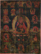 1242 Antique Tibetan Thangka Padmasambhava-WOVENSOULS-Antique-Vintage-Textiles-Art-Decor