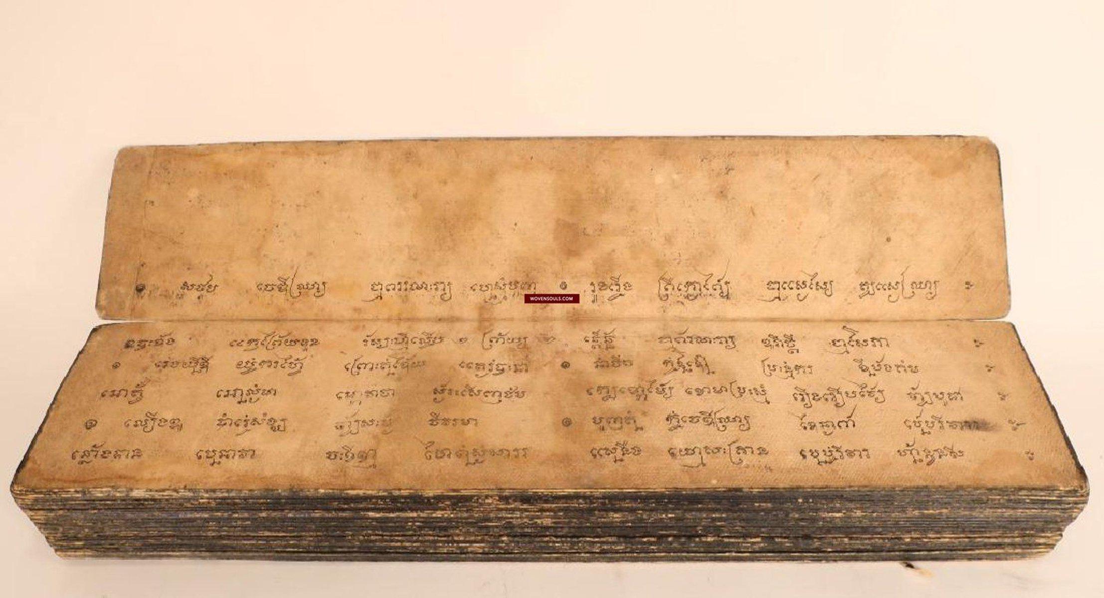 1244 Antique Buddhist Thai Manuscript Phra Malai with Illuminated Paintings-WOVENSOULS-Antique-Vintage-Textiles-Art-Decor