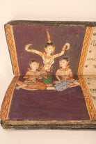 1244 Antique Buddhist Thai Manuscript Phra Malai with Illuminated Paintings-WOVENSOULS-Antique-Vintage-Textiles-Art-Decor