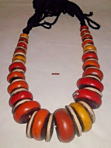 1245 SOLD Antique Moroccan Berber Trade Bead Necklace-WOVENSOULS-Antique-Vintage-Textiles-Art-Decor