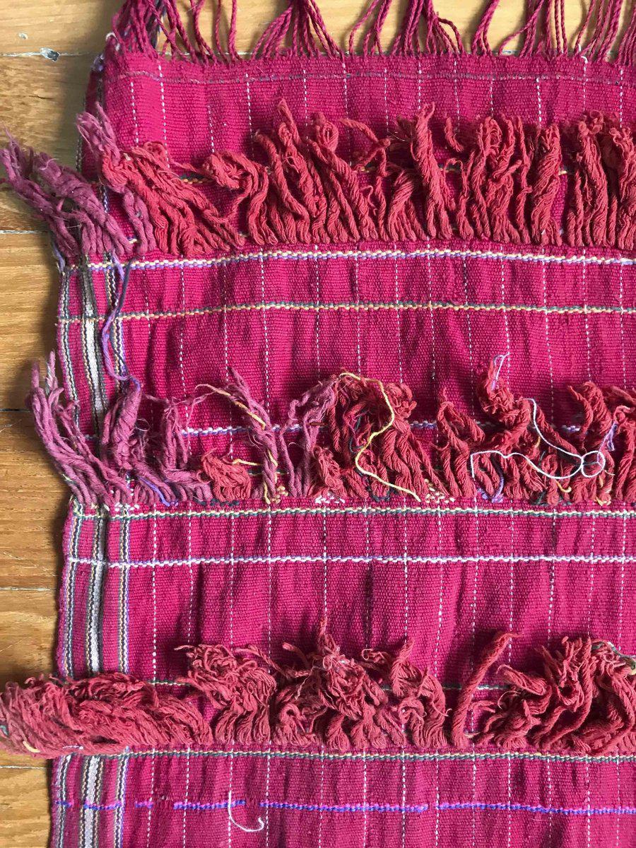 1246 RARE vintage Karen Hilltribe Priest Cérémonie Tissu d’épaule avec ailes de coléoptère irisées-WOVENSOULS-Antique-Vintage-Textiles-Art-Décor