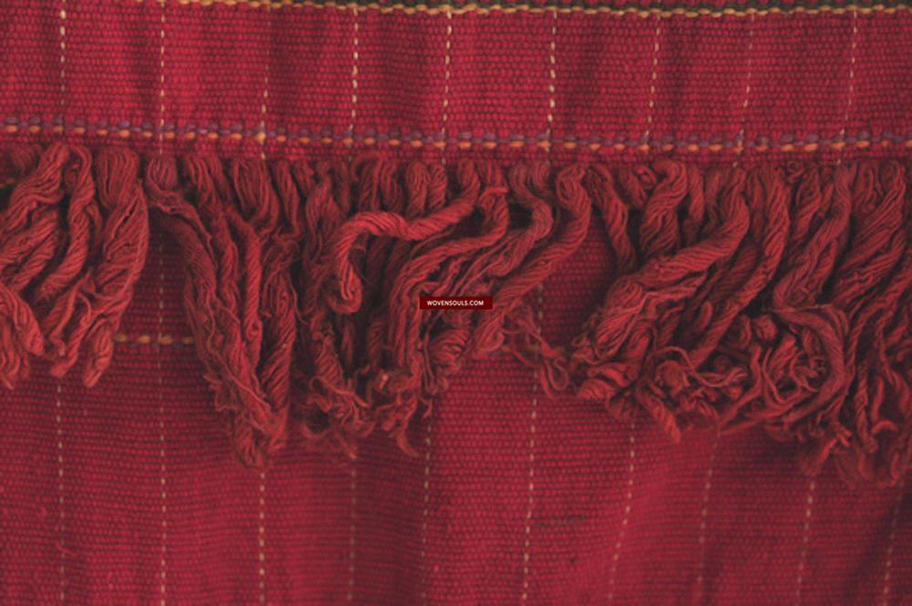 1246 RARE vintage Karen Hilltribe Priest Cérémonie Tissu d’épaule avec ailes de coléoptère irisées-WOVENSOULS-Antique-Vintage-Textiles-Art-Décor