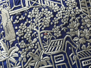 1252 Antique Double Sided Embroidery Manila Manton - Cantonese Embroidery - Warriors-WOVENSOULS-Antique-Vintage-Textiles-Art-Decor