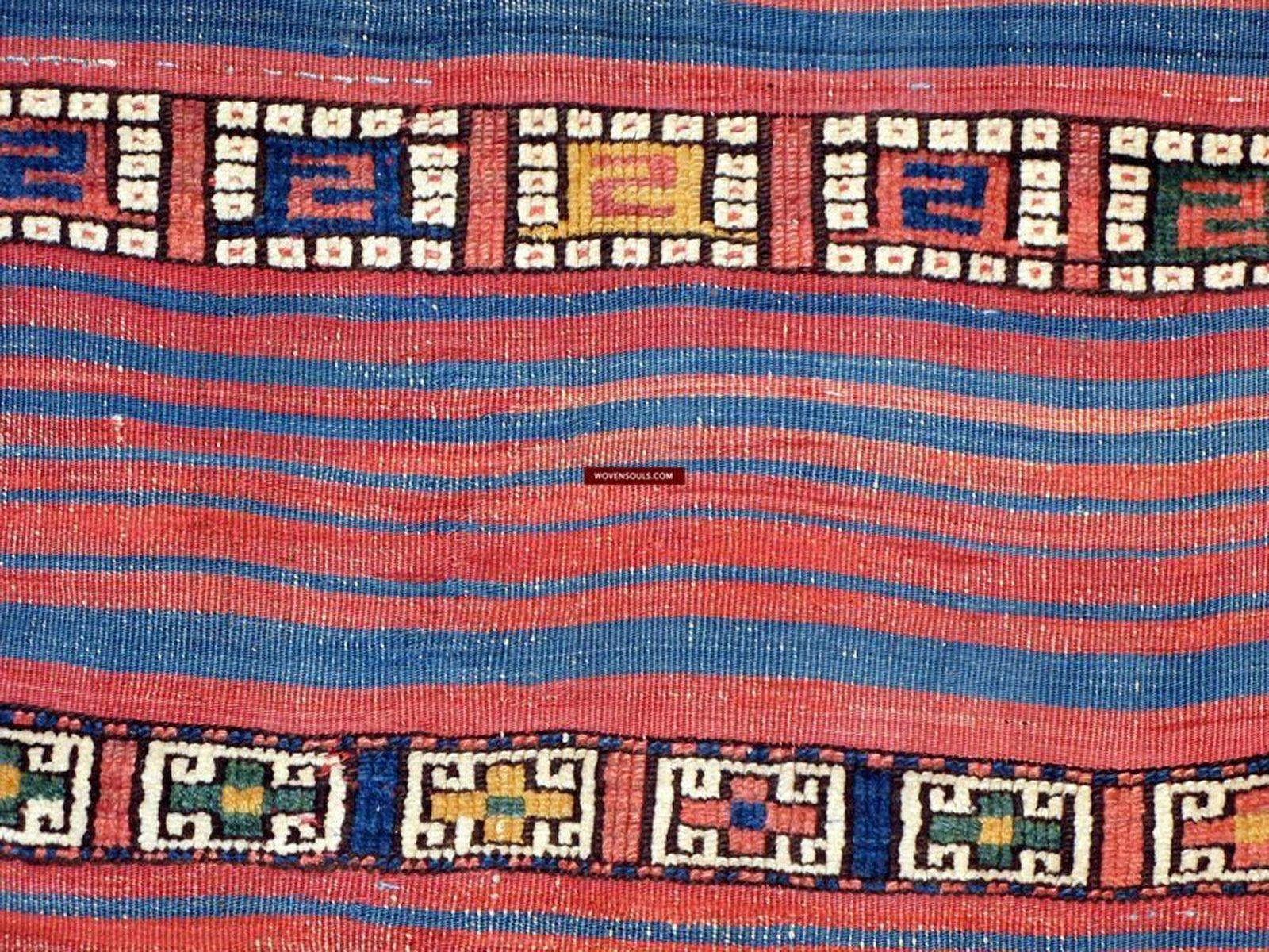 1257 Rare Antique Anatolian Yuncu Kilim with Pile Bands - Gallery-2-WOVENSOULS-Antique-Vintage-Textiles-Art-Decor