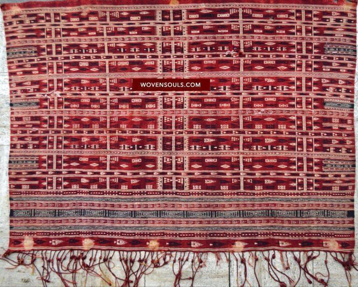 1261 - SOLD Antique Ajar Shawl - Berber People-WOVENSOULS-Antique-Vintage-Textiles-Art-Decor