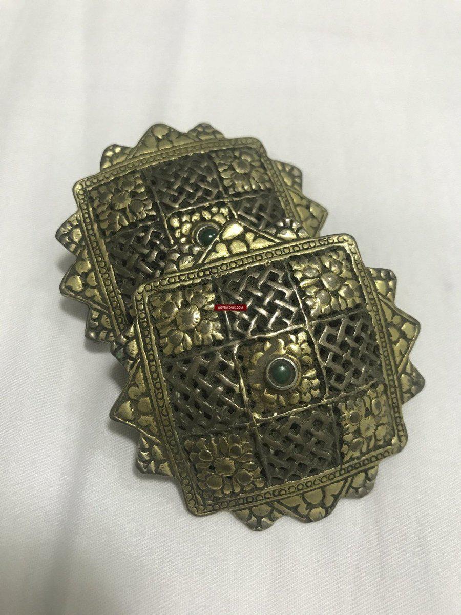 1264 Rare Old Heirloom Himalayan Silver Ornament - Koma / Kooma from Sikkim / Bhutan-WOVENSOULS-Antique-Vintage-Textiles-Art-Decor