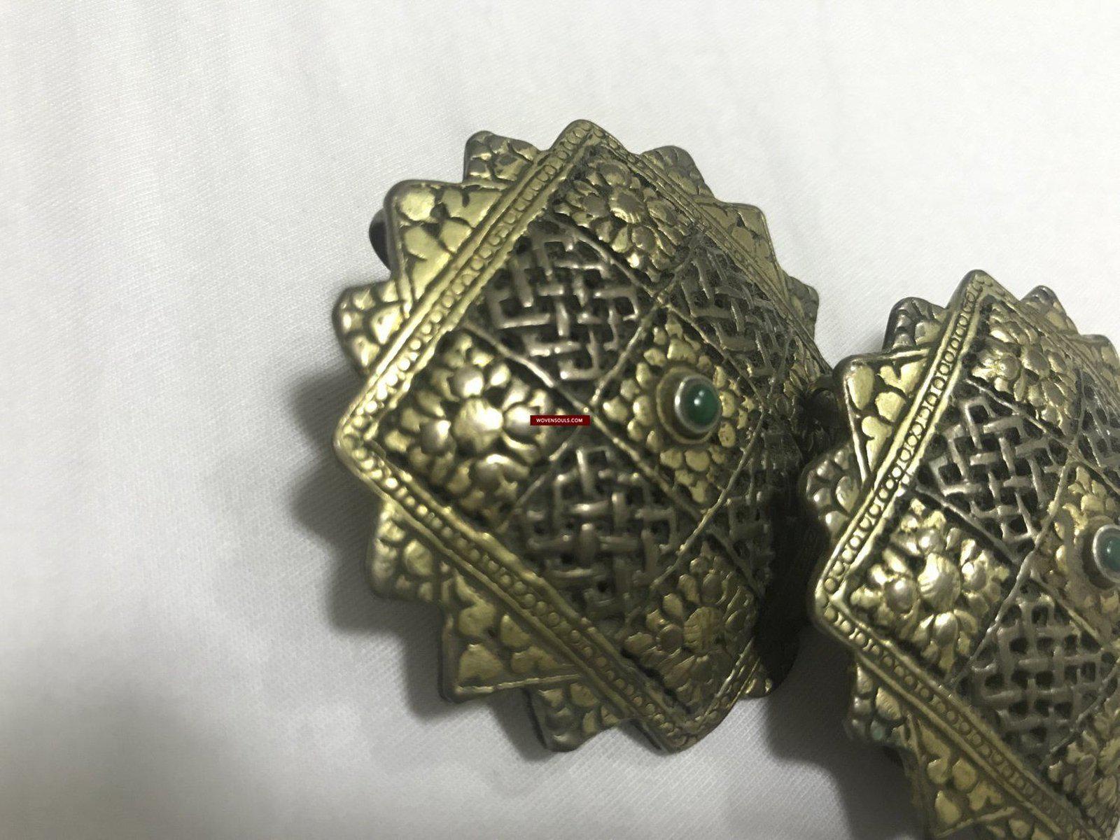 1264 Rare Old Heirloom Himalayan Silver Ornament - Koma / Kooma from Sikkim / Bhutan-WOVENSOULS-Antique-Vintage-Textiles-Art-Decor