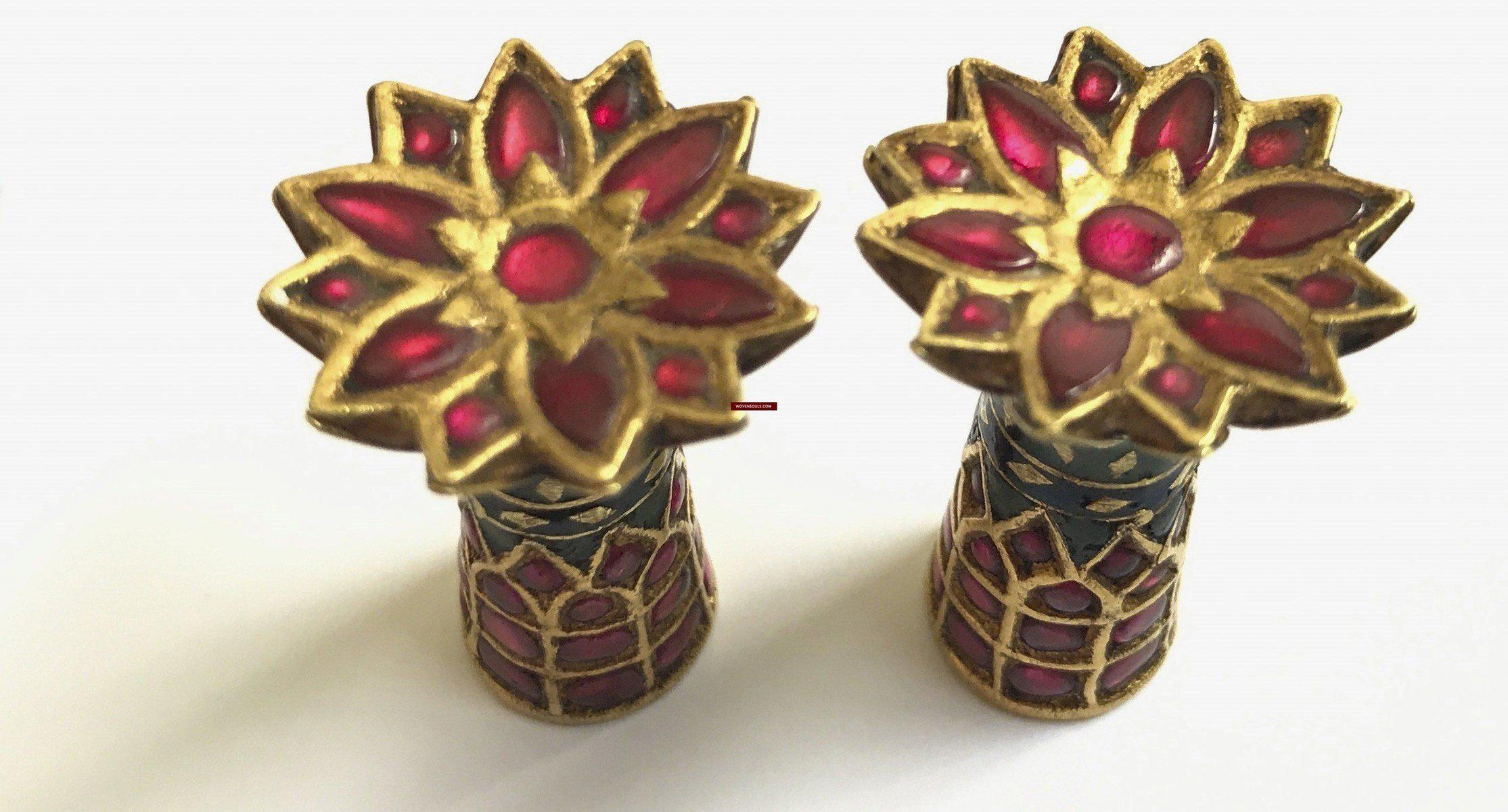 1274 Old Assam Thuriya Earrings - Collector's Masterpiece-WOVENSOULS-Antique-Vintage-Textiles-Art-Decor