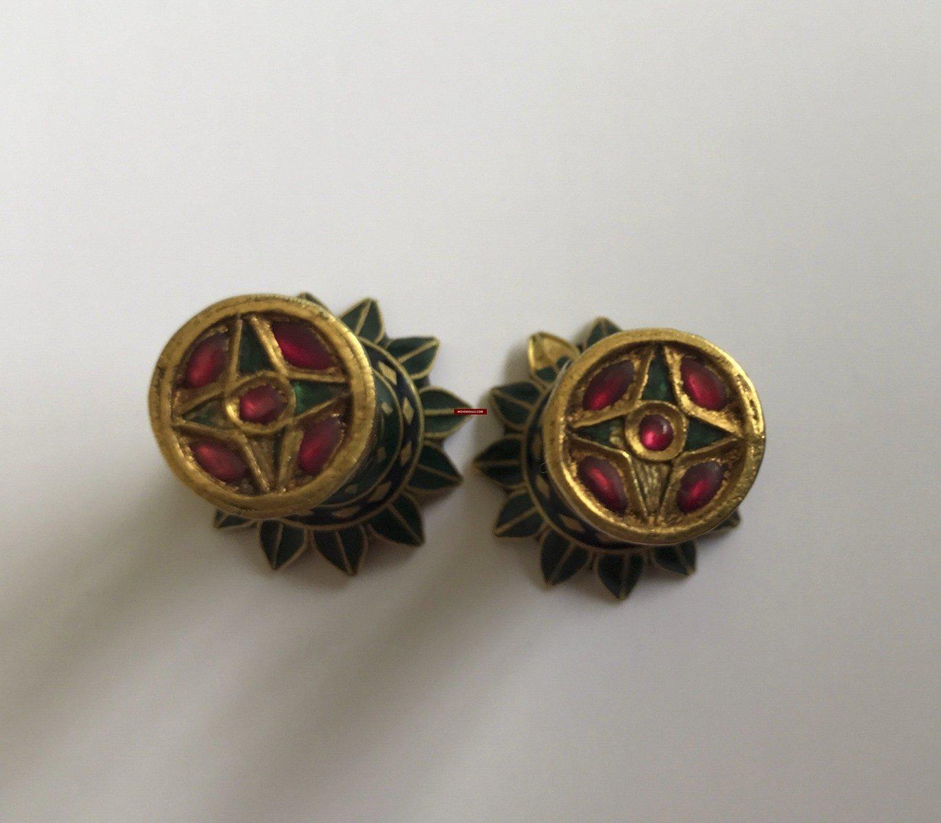 1274 Old Assam Thuriya Earrings - Collector's Masterpiece-WOVENSOULS-Antique-Vintage-Textiles-Art-Decor