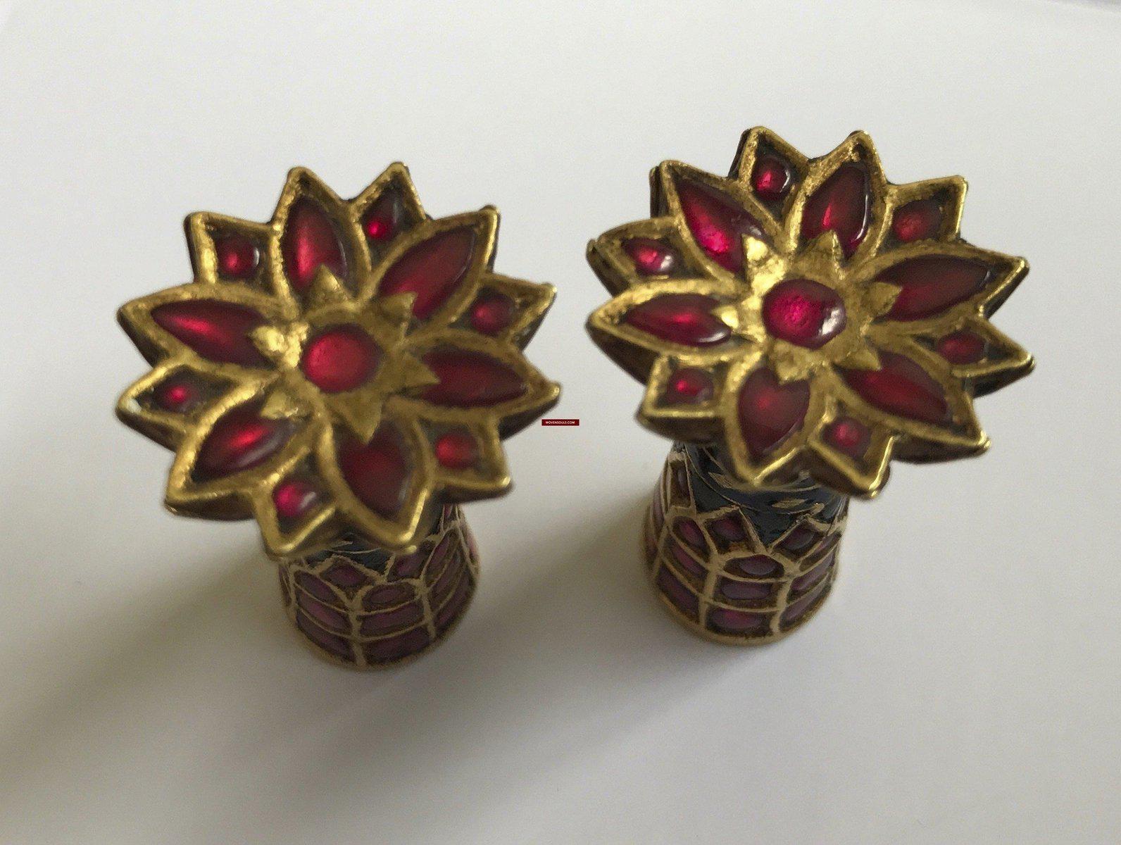 1274 Old Assam Thuriya Earrings - Collector's Masterpiece-WOVENSOULS-Antique-Vintage-Textiles-Art-Decor