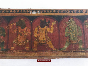 1278 Ancient Tibetan Manuscript leaves with Paintings of Deities-WOVENSOULS-Antique-Vintage-Textiles-Art-Decor