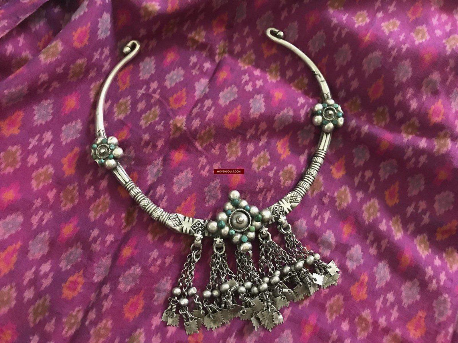 1280 SOLD Old Ladakh Heirloom Silver Torque - Kargil-WOVENSOULS-Antique-Vintage-Textiles-Art-Decor