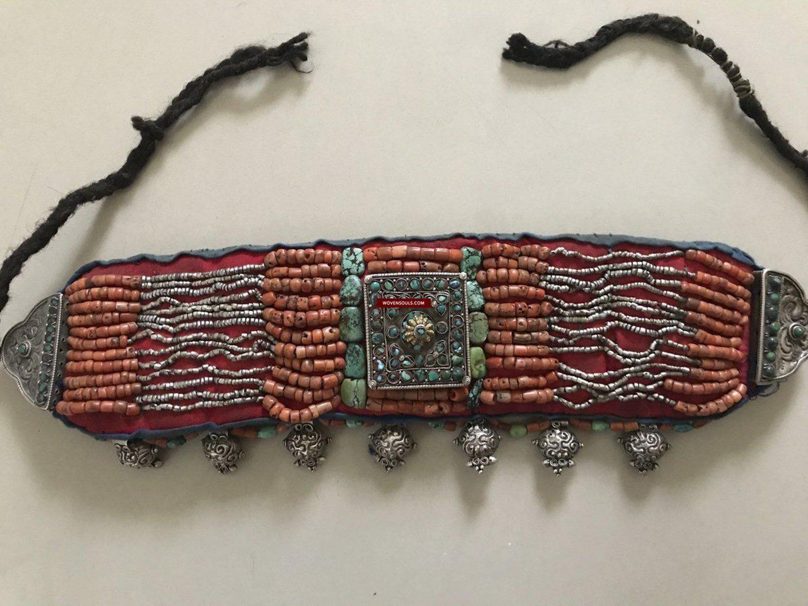 1281 SOLD Rare Old Ladakh Heirloom Jewelry with Gold Gilt-WOVENSOULS-Antique-Vintage-Textiles-Art-Decor