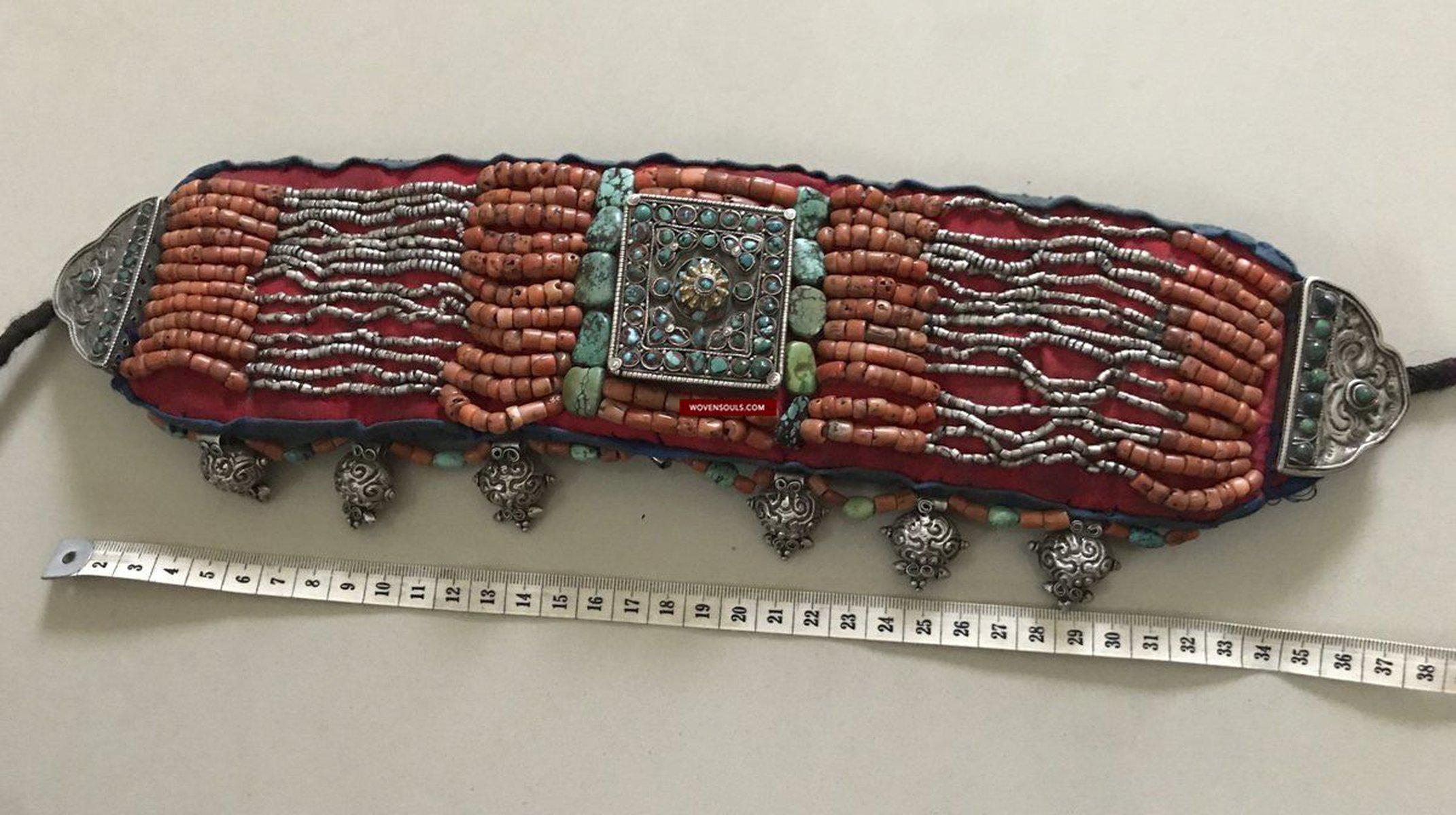 1281 SOLD Rare Old Ladakh Heirloom Jewelry with Gold Gilt-WOVENSOULS-Antique-Vintage-Textiles-Art-Decor