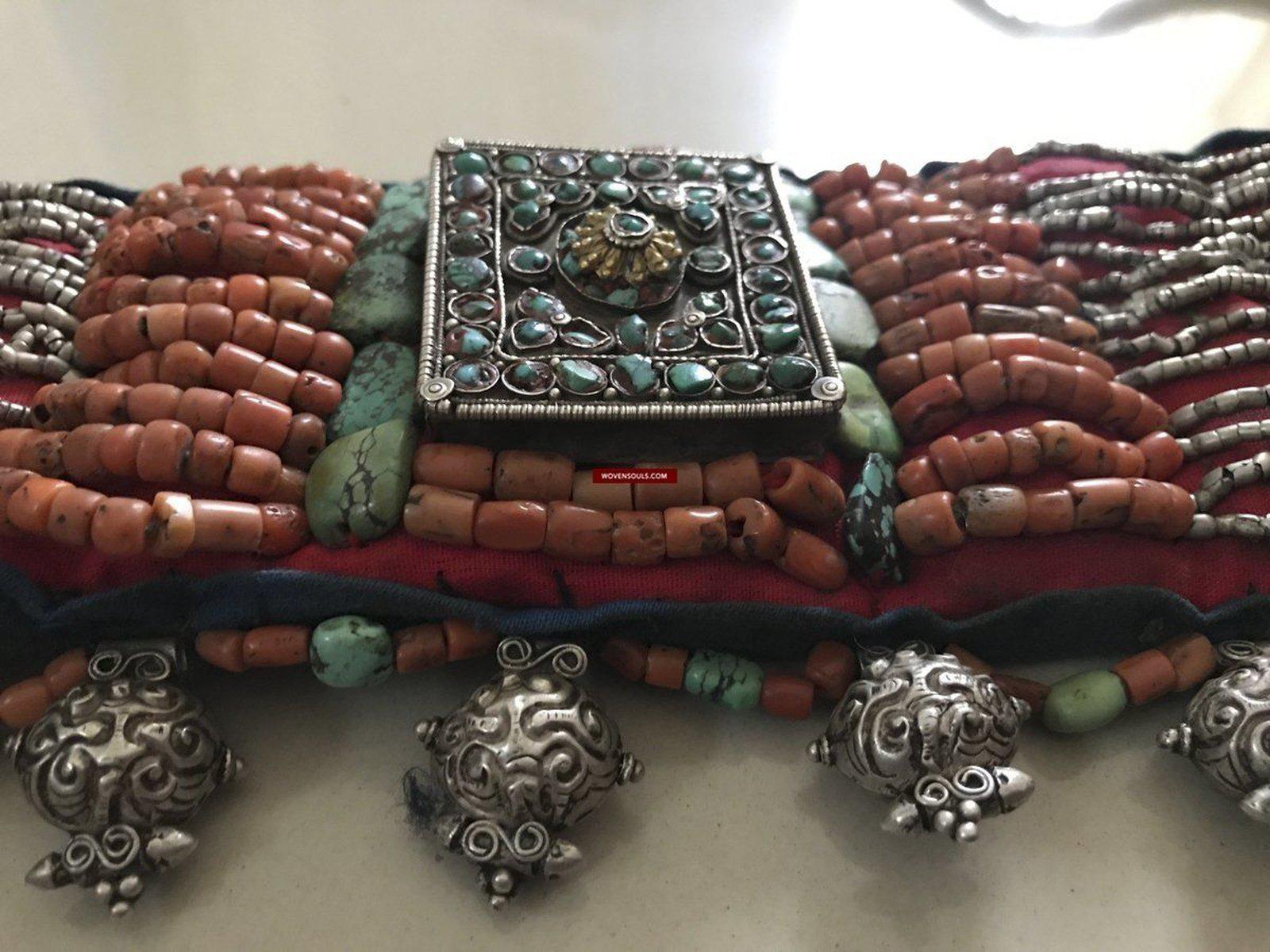 1281 SOLD Rare Old Ladakh Heirloom Jewelry with Gold Gilt-WOVENSOULS-Antique-Vintage-Textiles-Art-Decor