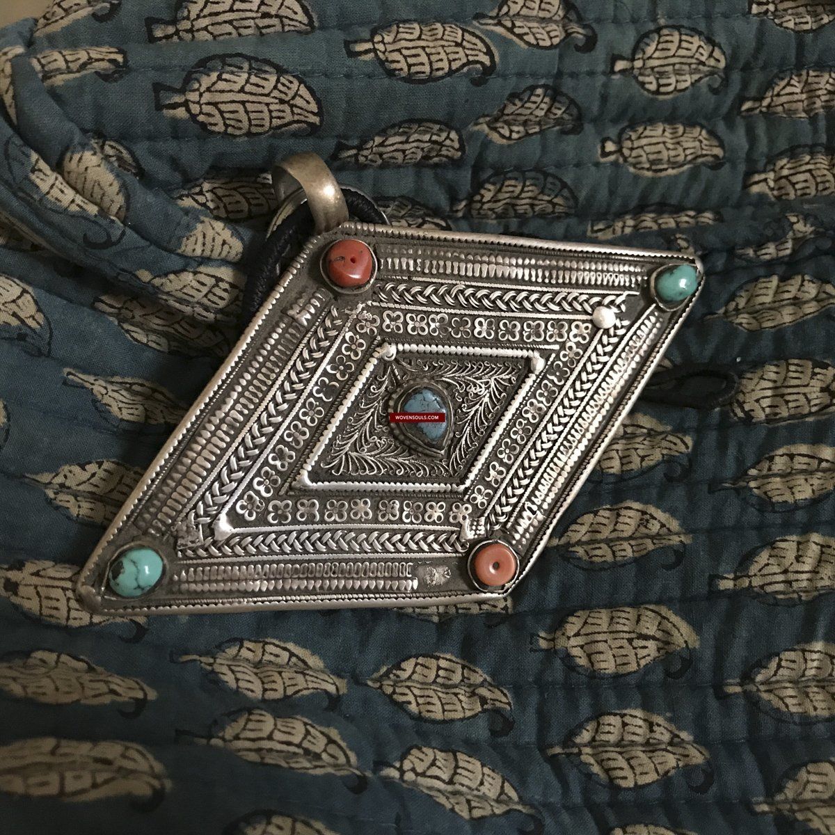 1282 Rare Old Ladakh Heirloom Silver Pendant SOLD-WOVENSOULS-Antique-Vintage-Textiles-Art-Decor