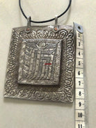 1284 SOLD Old Ladakh Heirloom Silver Buddhist Amulet Pendant-WOVENSOULS-Antique-Vintage-Textiles-Art-Decor