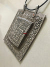 1284 SOLD Old Ladakh Heirloom Silver Buddhist Amulet Pendant-WOVENSOULS-Antique-Vintage-Textiles-Art-Decor