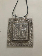 1284 SOLD Old Ladakh Heirloom Silver Buddhist Amulet Pendant-WOVENSOULS-Antique-Vintage-Textiles-Art-Decor