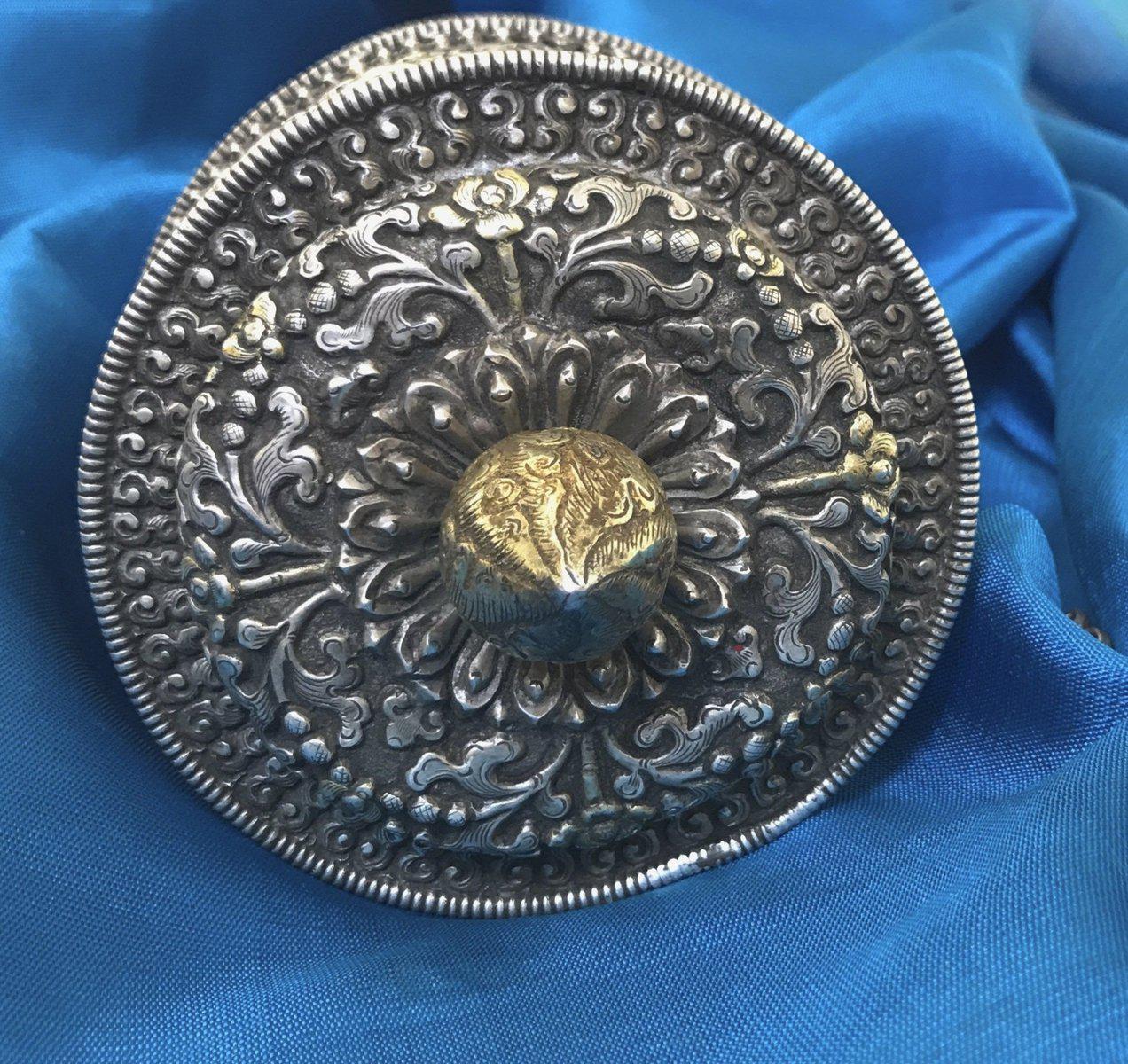 1288 Rare Antique Silver Tibetan Buddhist Prayer Wheel-WOVENSOULS-Antique-Vintage-Textiles-Art-Decor