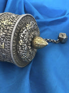 1288 Rare Antique Silver Tibetan Buddhist Prayer Wheel-WOVENSOULS-Antique-Vintage-Textiles-Art-Decor