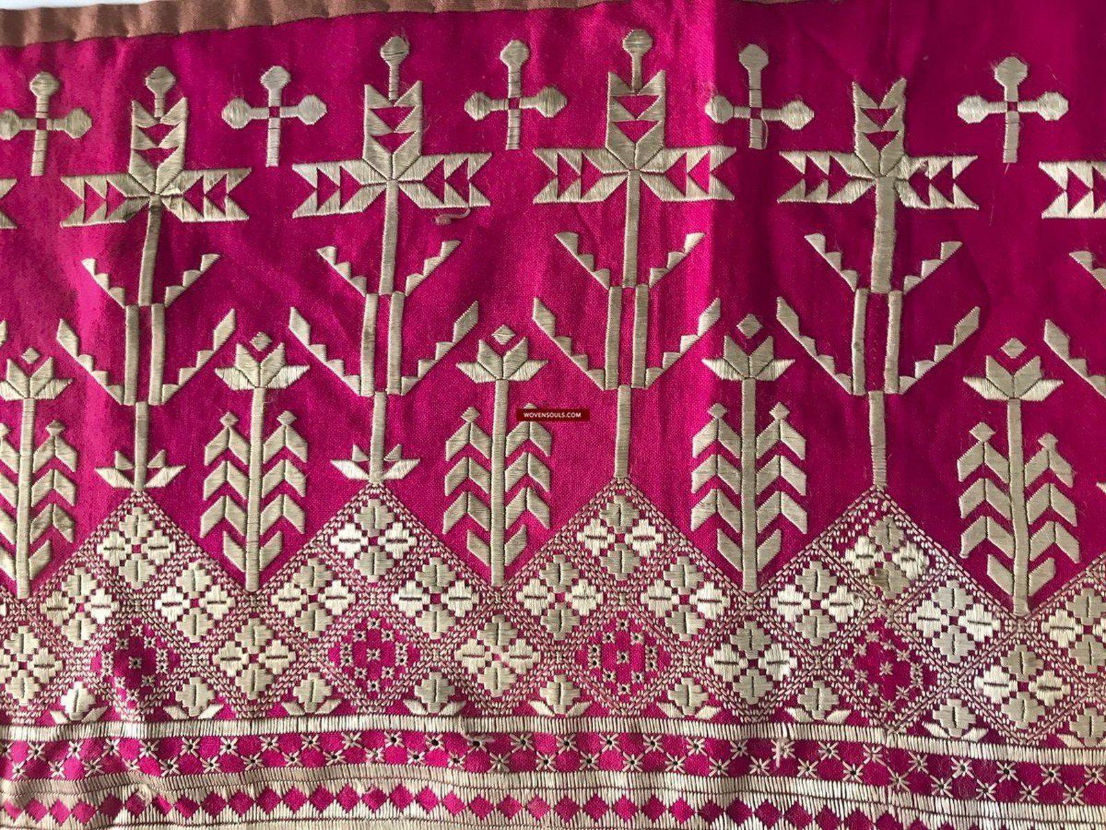 Ricamo palindromo vintage su due lati del 1291 - Tessuto cerimoniale della comunità sciita afghana-WOVENSOULS-Arredamento artistico-tessile-vintage-antico