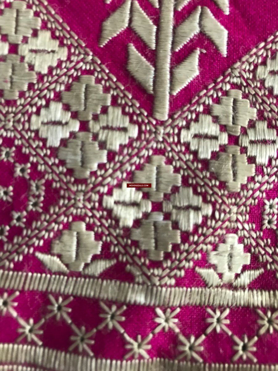 Ricamo palindromo vintage su due lati del 1291 - Tessuto cerimoniale della comunità sciita afghana-WOVENSOULS-Arredamento artistico-tessile-vintage-antico