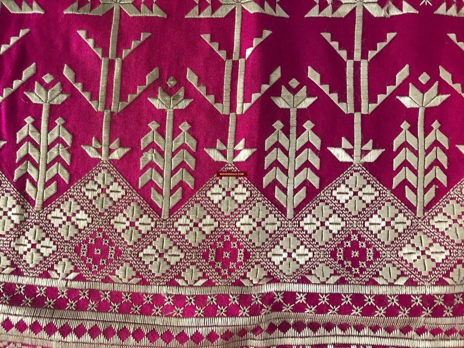 Ricamo palindromo vintage su due lati del 1291 - Tessuto cerimoniale della comunità sciita afghana-WOVENSOULS-Arredamento artistico-tessile-vintage-antico