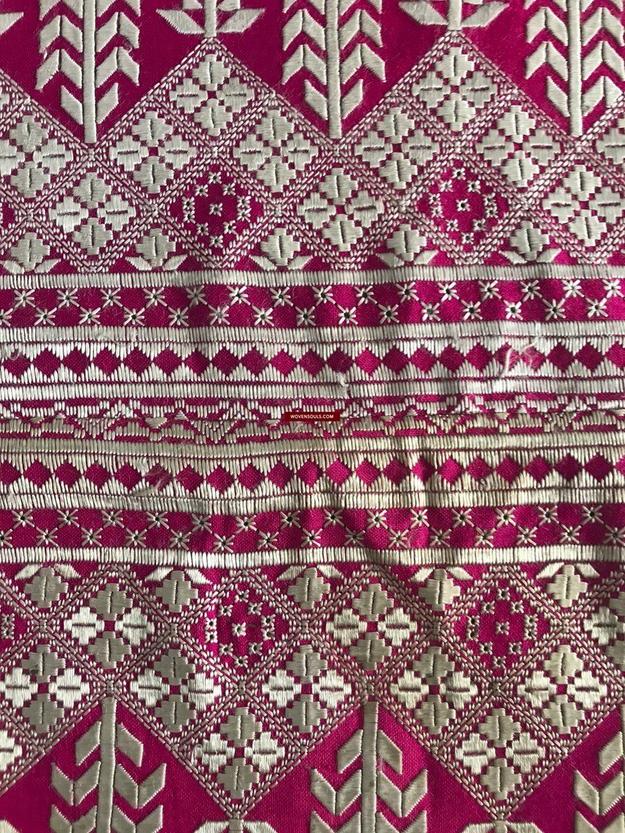 Ricamo palindromo vintage su due lati del 1291 - Tessuto cerimoniale della comunità sciita afghana-WOVENSOULS-Arredamento artistico-tessile-vintage-antico