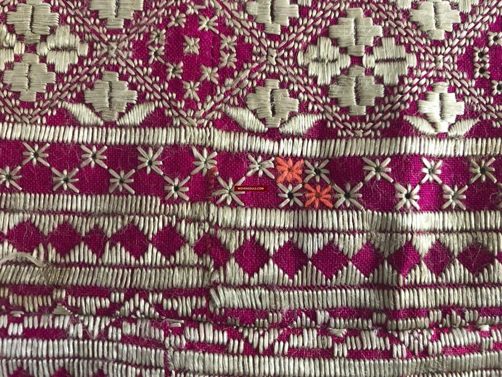Ricamo palindromo vintage su due lati del 1291 - Tessuto cerimoniale della comunità sciita afghana-WOVENSOULS-Arredamento artistico-tessile-vintage-antico