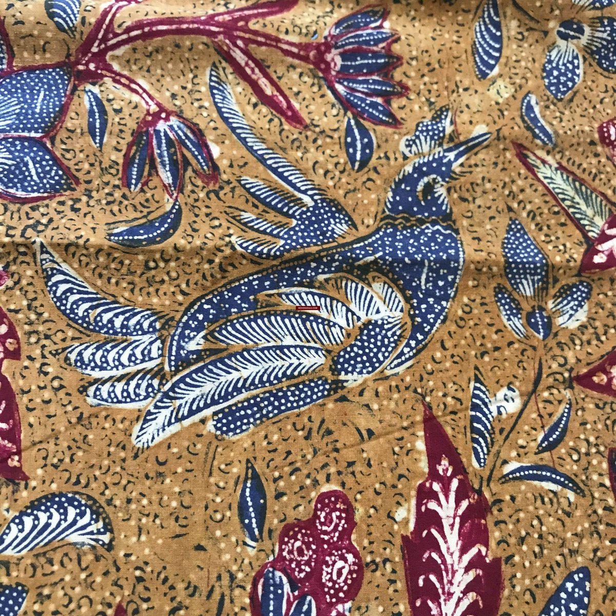 1297 Signed Antique Batik Tiga Negeri Textile Art from Indonesia - Birds-WOVENSOULS-Antique-Vintage-Textiles-Art-Decor