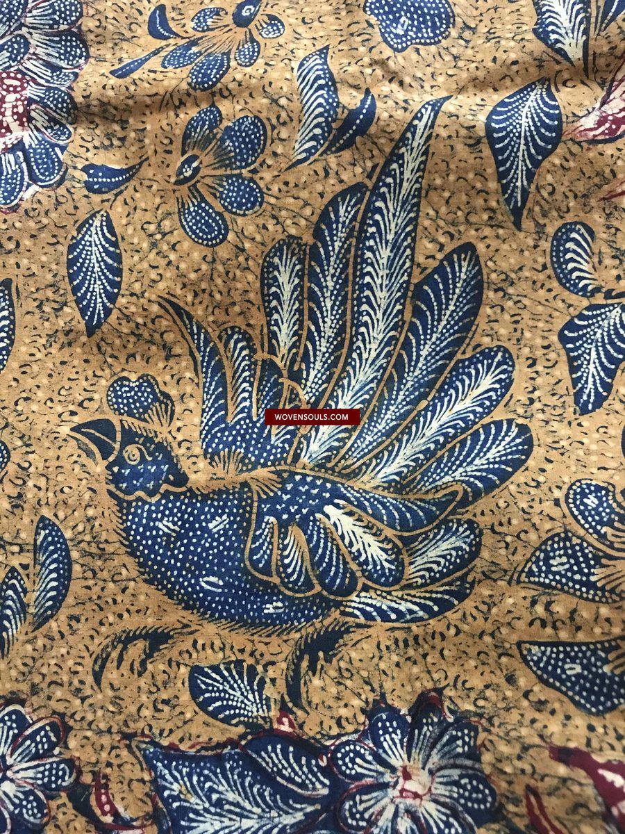 1304 Signed Antique Batik Tiga Negeri Textile Art from Indonesia - Butterflies-WOVENSOULS-Antique-Vintage-Textiles-Art-Decor