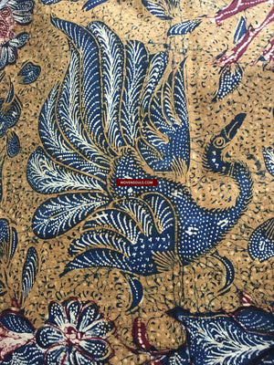 1304 Signed Antique Batik Tiga Negeri Textile Art from Indonesia - Butterflies-WOVENSOULS-Antique-Vintage-Textiles-Art-Decor